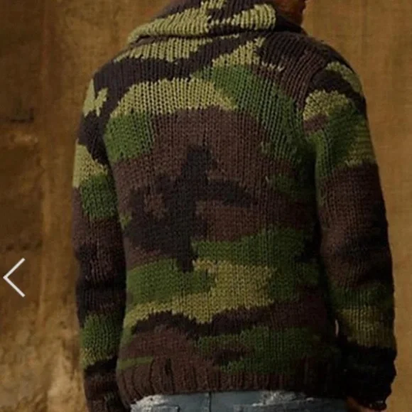 [Special] Ralph Lauren Denim & Supply Camo Shawl Cardigan Military Sweater. - Picture 13 of 14
